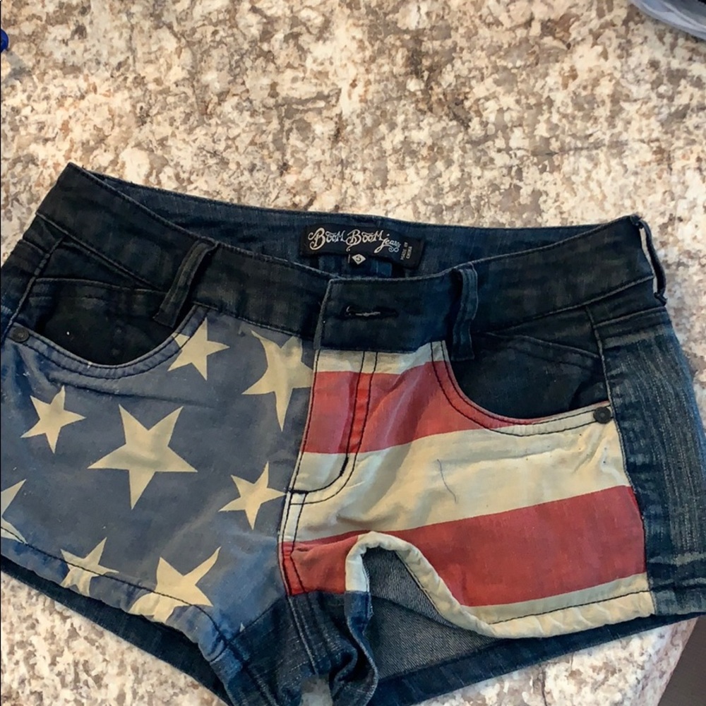 blue jean shorts